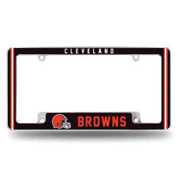 Cleveland Browns Alternate Design All Over Chrome Frame