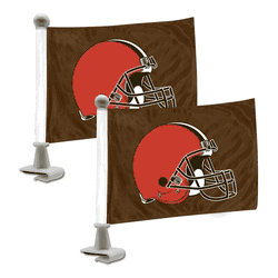 Cleveland Browns Ambassador Car Flags - 2 Pack Mini Auto Flags, 4in X 6in