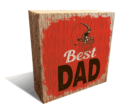 Cleveland Browns Best Dad 6x6 Wood Block