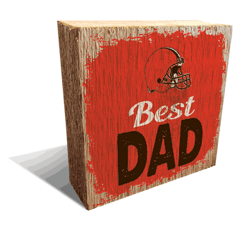 Cleveland Browns Best Dad 6x6 Wood Block