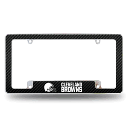 Cleveland Browns Black 12" x 6" Chrome All Over Automotive License Plate Frame for Car/Truck/SUV