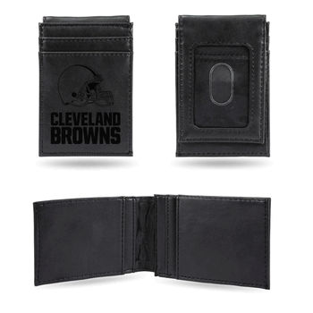 Cleveland Browns Black Laser Engraved Front Pocket Wallet