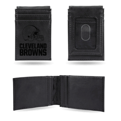 Cleveland Browns Black Laser Engraved Front Pocket Wallet