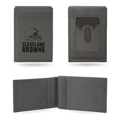 Cleveland Browns Brown Laser Engraved Front Pocket Wallet