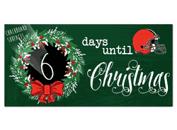 Cleveland Browns Chalk Christmas Countdown 6x12 Sign