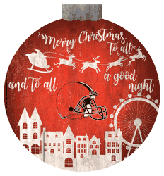 Cleveland Browns Christmas Village 12in Wall Art