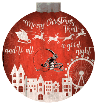 Cleveland Browns Christmas Village 12in Wall Art