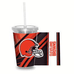 Cleveland Browns Clear Tumbler W/Straw