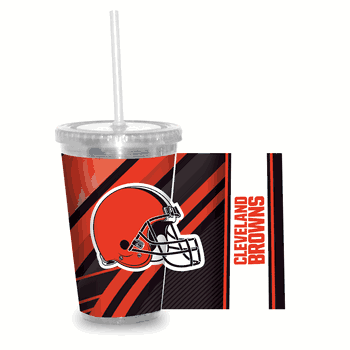 Cleveland Browns Clear Tumbler W/Straw