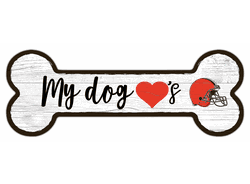 Cleveland Browns Dog Bone 6x12 Sign