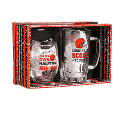 Cleveland Browns Drink Set Boxed 17oz Stemless Wine and 16oz Tankard