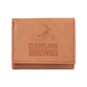 Cleveland Browns  Embossed Genuine Leather Tri-Fold