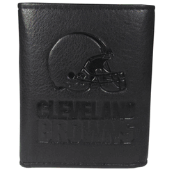 Cleveland Browns Embossed Leather Tri-fold Wallet