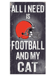 Cleveland Browns Football and My Cat 6x12 Sign