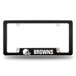 Cleveland Browns Helmet Logo 12" x 6" Chrome All Over Automotive License Plate Frame for Car/Truck/SUV