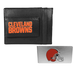 Cleveland Browns Leather Cash & Cardholder & Money Clip