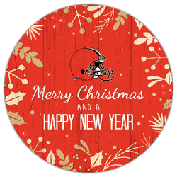 Cleveland Browns Merry Christmas & New Year 12in Circle