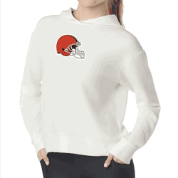 Cleveland Browns NFL Kadi Waffle Hoodie Coconut Cream XS