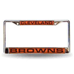 Cleveland Browns Orange 12" x 6" Laser Cut Chrome Frame
