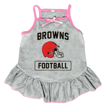 Cleveland Browns Pet Dress Grey Type Medium