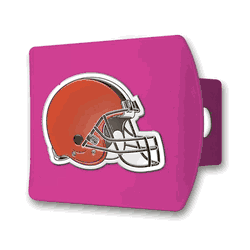 Cleveland Browns Pink Metal Hitch Cover with  3D Color Emblem