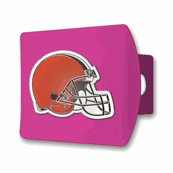 Cleveland Browns Pink Metal Hitch Cover with  3D Color Emblem