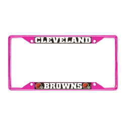 Cleveland Browns Pink Metal License Plate Frame - 6.25"x12.25"