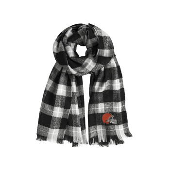 Cleveland Browns Plaid Blanket Scarf BL-GRY