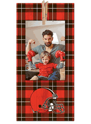 Cleveland Browns Plaid Clothespin 6x12 Sign