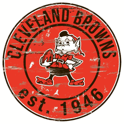 Cleveland Browns Round Distressed Sign