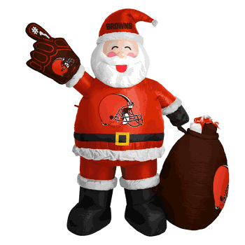 Cleveland Browns Santa Claus Yard Inflatable