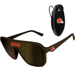 Cleveland Browns Shield Sunglasses with Visor Clip