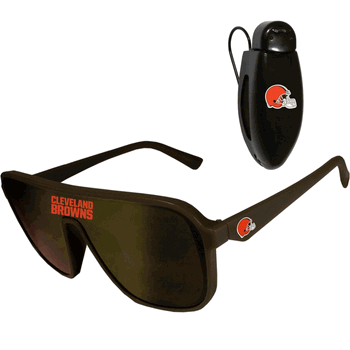 Cleveland Browns Shield Sunglasses with Visor Clip