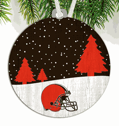 Cleveland Browns Snow Scene Ornament