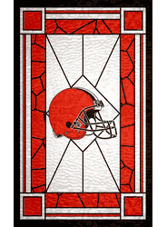Cleveland Browns Stained Glass 11x19 Wood Sign