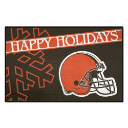 Cleveland Browns Starter Mat Accent Rug - 19in. x 30in. Happy Holidays Starter Mat