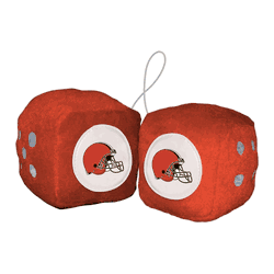 Cleveland Browns Team Color Fuzzy Dice Dcor 3" Set