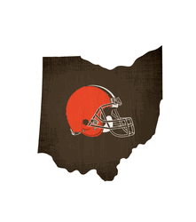 Cleveland Browns Team Color Logo State Sign