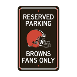 Cleveland Browns Team Color Reserved Parking Sign Dcor 18in. X 11.5in. Lightweight