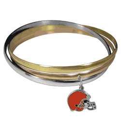 Cleveland Browns Tri-color Bangle Bracelet