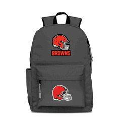 Cleveland Browns Two-Logo Campus Backpack, Gray, with Gray Zipper
