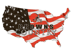 Cleveland Browns USA Shape Flag Cutout