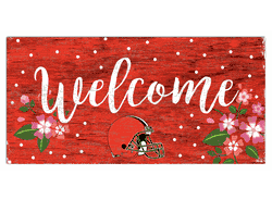 Cleveland Browns Welcome Floral 6x12 Sign