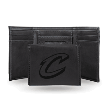 Cleveland Cavaliers Black Laser Engraved Tri-Fold Wallet