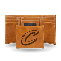 Cleveland Cavaliers Brown Laser Engraved Faux Leather Trifold