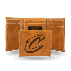 Cleveland Cavaliers Brown Laser Engraved Tri-Fold Wallet