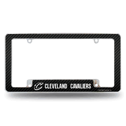 Cleveland Cavaliers Carbon Fiber 12" x 6" Chrome All Over Automotive License Plate Frame for Car/Truck/SUV