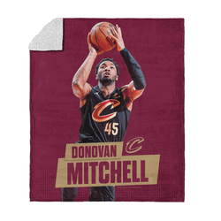 Cleveland Cavaliers Donovan Mitchell NBA  Silk Touch Sherpa Throw Blanket 50x60 inches