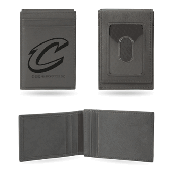 Cleveland Cavaliers Gray Laser Engraved Front Pocket Wallet