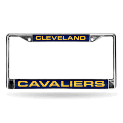 Cleveland Cavaliers Laser Chrome Frame - Navy Background With Yellow Letters